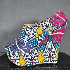Steve Madden P-Rylan Wedge Heel Multicolor Women’s Size 7 US
